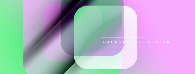 Aufkleber - Abstract shapes overlap, creating vibrant pastel gradients. Modern design elements suggest digital art, smooth transitions. Background features text.
