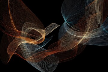 Poster - Abstract waves of color on black