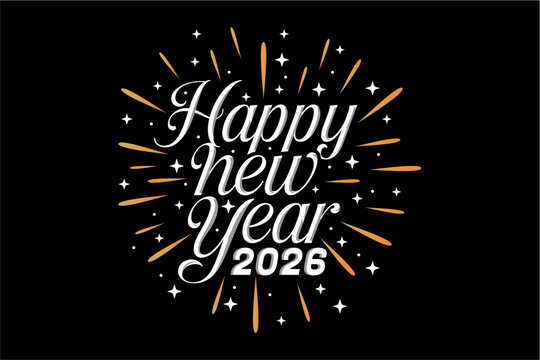 Lettering text for Happy New Year 2026, Happy New Year Background for your Seasonal, banner, and Greetings Card, Illustration graphic vector