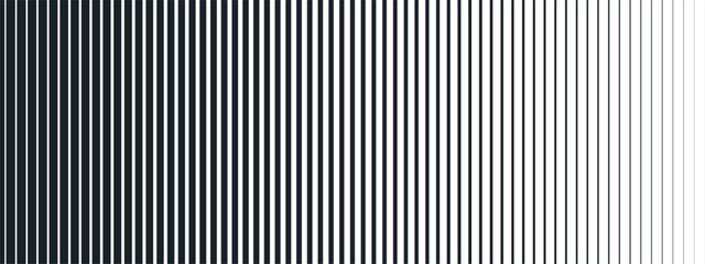Poster - Black and white stripe composition with repeating line pattern. Gradient fade effect creates a clean background concept. Vector illustration