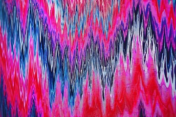 Poster - Abstract colorful distorted lines with glitches