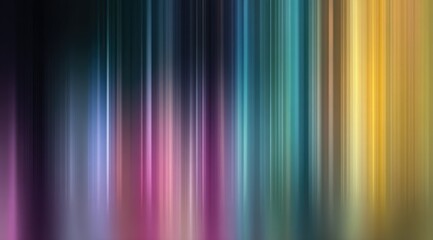 Poster - Abstract image of vertical, blurred, multicolored streaks of light, ranging from dark to bright hues, creating a vibrant and dynamic effect