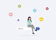 © mayucolor - スマホでweb検索する若いアジア人女性