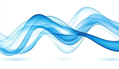 Poster - Abstract blue wavy lines design