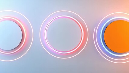 Poster - Vibrant Neon Circles with Color Gradients - Abstract Futuristic Background Design Element
