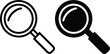 © VEECT STORE - Magnifying glass search icon silhouette set isolated on white background, zoom lens inspection find symbol illustration