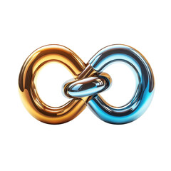 Poster - Eternal bond of gold and silver symbol of unbreakable connection and on transparent background