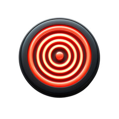 Poster - Glowing red target calls attention in the darkness like a beacon of hope on transparent background