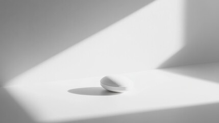 Fototapete - Oval-shaped white object on bright indoor surface