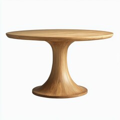 Poster - Wooden round table with pedestal base in studio setting