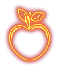 Wall Mural - png neon summer peach sign glowing art illustration.
