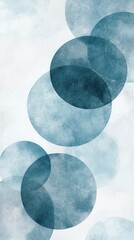 Aufkleber - Abstract watercolor painting of overlapping circles in serene tones