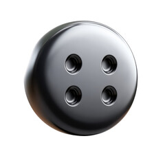 Poster - An elegant metallic button polished to perfection shines against a sleek on transparent background