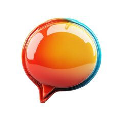 Poster - A vibrant sunset conversation bubble radiating warmth and energy ideal for on transparent background