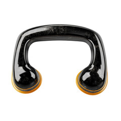 Poster - An abstract glossy horseshoe handle shimmering with golden age beauty on transparent background