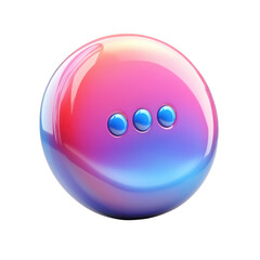 Poster - Colorful sphere with three blue dots representing digital options on transparent background
