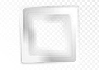 Aufkleber - Light grey and white smooth glossy square abstract geometric background. Vector soft photo frame on checkered backdrop, futuristic tech design