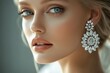 © HO - dreamy fashion image of blonde beauty wearing modern diamond jewelry, elegance and grace
