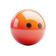 Poster - An Isolated Curious Orange Robot Orb Peering Out A 3D Rendering With a on transparent background