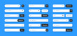 © 32 pixels - Various search bar templates. Internet browser engine with search box, address bar and text field. UI design, website interface element with web icons and push button. Vector illustration