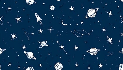 Wall Mural - iseamless pattern with outer space with stars background.