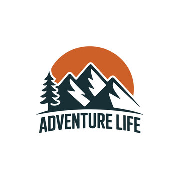Unique adventure mountain logo Modern and minimalist vector and abstract logo