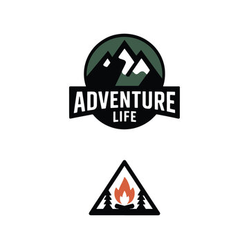 Unique adventure mountain logo Modern and minimalist vector and abstract logo