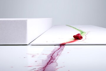 Poster - Surreal rose with a trail of color