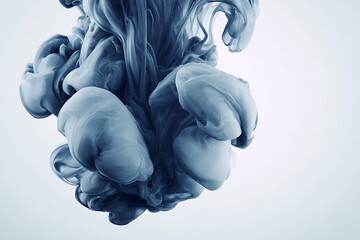 Poster - Abstract blue ink cloud underwater design