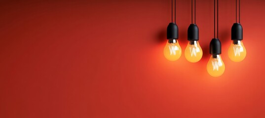 Poster - Creative and Unique Lighting Ideas Featuring Decorative Electric Illumination on Red Background