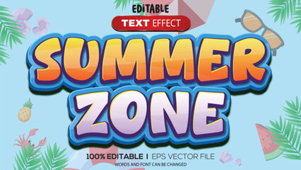 Poster - 3d text effect summer theme