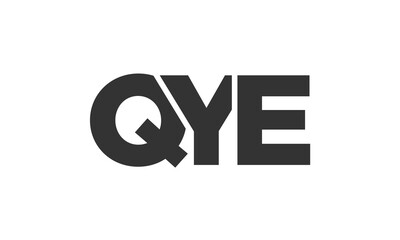 Poster - QYE logo design template with strong and modern bold text. Initial based vector logotype featuring simple and minimal typography. Trendy company identity.