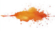 © Abulkhair - Vibrant orange watercolor spreads dramatically with small drops over a clean white transparent background