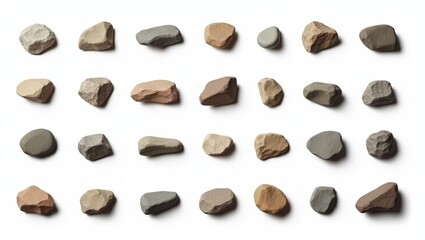 Leinwandbilder - A collection of various small rocks in different shapes and colors. This image is a great resource for educational purposes or design projects