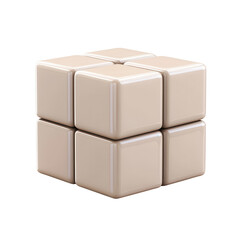 Poster - A cohesive structure formed by six creamy cubes symbolizing unity and on transparent background