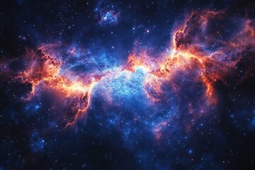 Poster - Stunning cosmic nebula revealing vibrant colors and intricate patterns in deep space