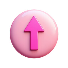 Poster - A pink glossy button with an upward pointing arrow in the center illustration isolated on transparent background