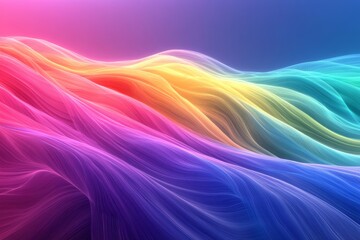 Aufkleber - Colorful abstract waves create a mesmerizing flow of vibrant hues across a digital canvas