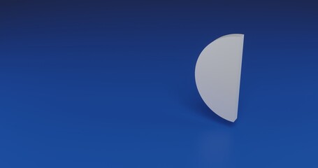 Poster - Isolated realistic white semicircle symbol with shadow. Located on the right side of the scene. 3d illustration on transparent background
