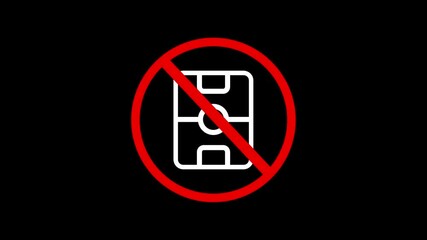 Poster - No soccer football allowed sports field game crossed sign of red color restriction sign dark background animated symbol