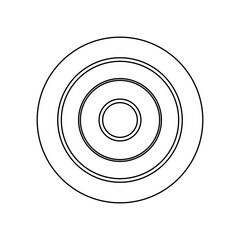 Poster - A large black outline checker game symbol on the center. Illustration on transparent background