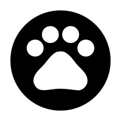 Poster - A large pet symbol in the center. Isolated black symbol. Illustration on transparent background