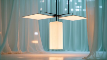 Poster - Stylish Hanging Light Fixture for Home and Office Spaces
