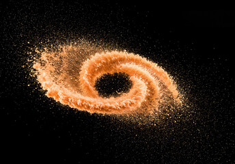 Poster - sand swirl on empty background . Generative AI