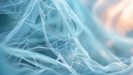 Poster - Abstract blue fabric with seamless lace texture and soft focus for a modern, artistic design
