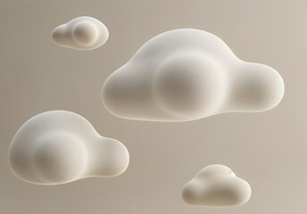 Poster -  abstract volumetric clouds. Generative AI