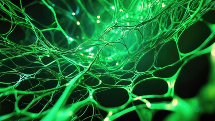 Poster - Elegant textile design featuring blurred green lace fabric with glowing highlights and intricate woven details