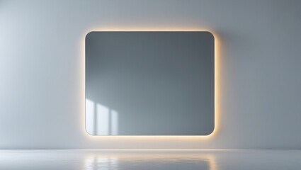 Poster - Contemporary minimalist mirror with black square frame