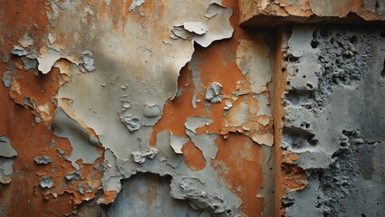 Poster - Vintage grunge wall with textured concrete background of an old house