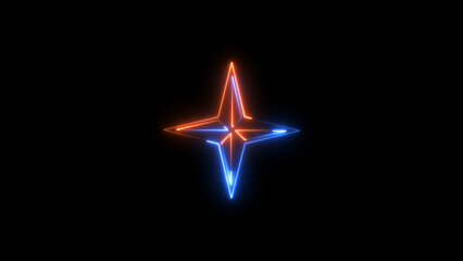 Wall Mural - Abstract neon light star loading sign icon background illustration.